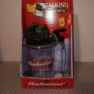 Vintage 1997 Budweiser Talking Beer Mug Bar Collectible Party Breweriana Rare